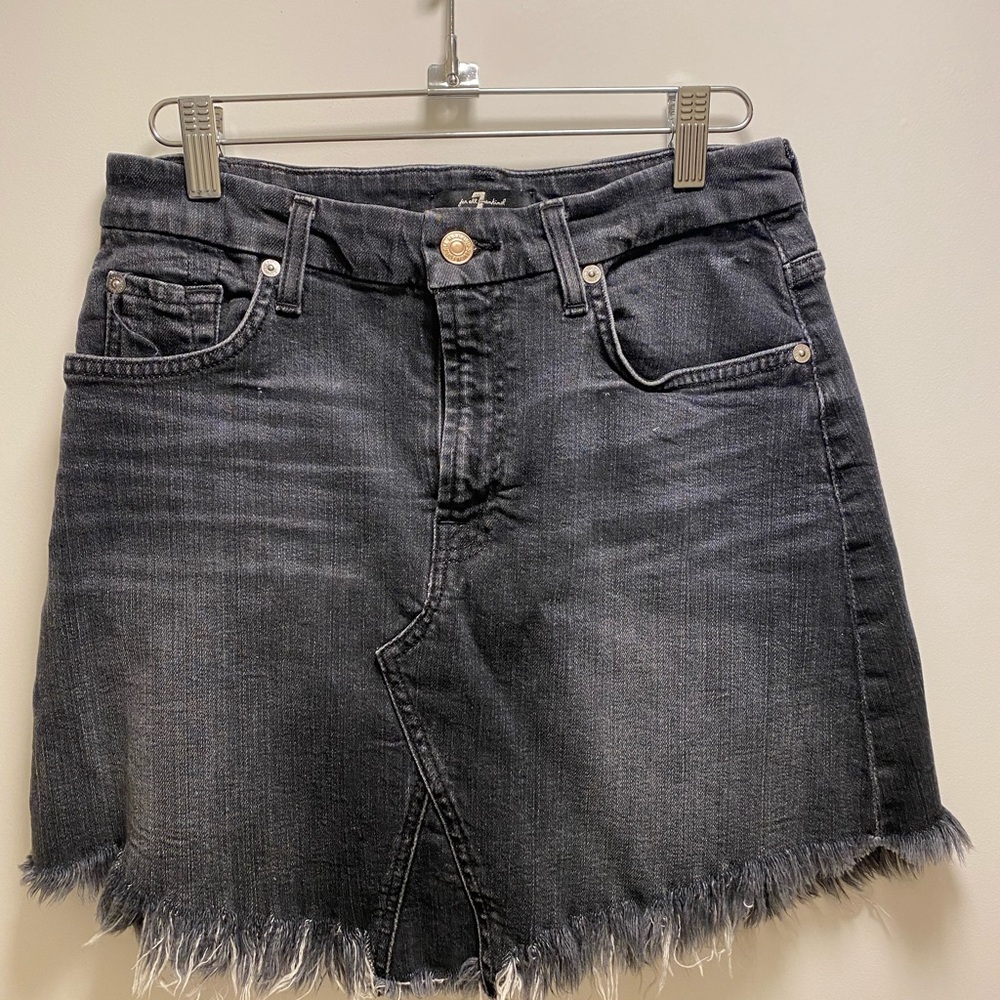 7 for all Mankind Black Denim mini skirt 27